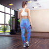 Fractal Blue Yoga Leggings - Image 2